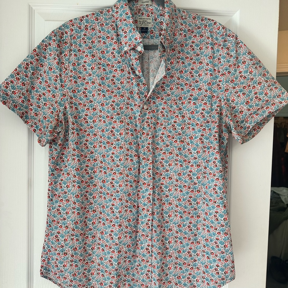 J. Crew Floral Short Sleeve Shirt men’s medium